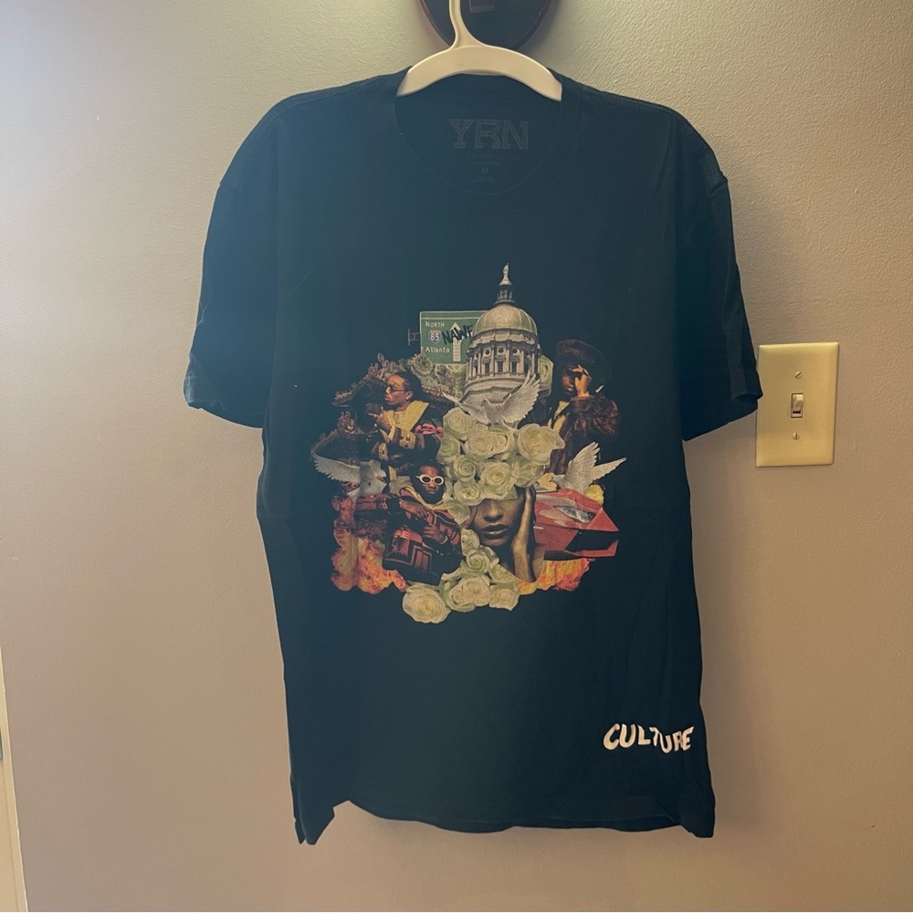 Migos “culture” album Black Graphic short sleeve T-Shirt